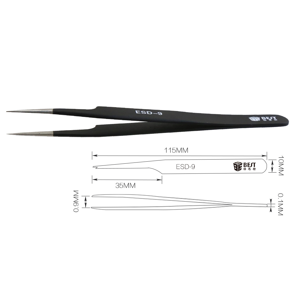 Pinzas antiestáticas BST-ESD-9 - Eyelash Extension In Chinese reseña y precio