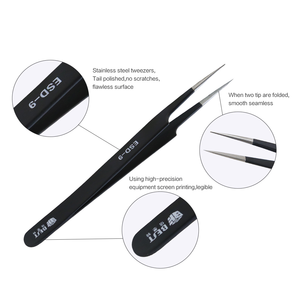 Pinzas antiestáticas BST-ESD-9 - Eyelash Extension In Chinese reseña y precio